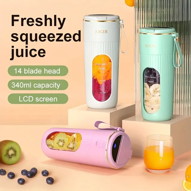 Portable USB rechargeable smoothie blender with 14 blades