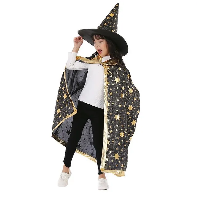 Halloween czarownica płaszcz z kapeluszem