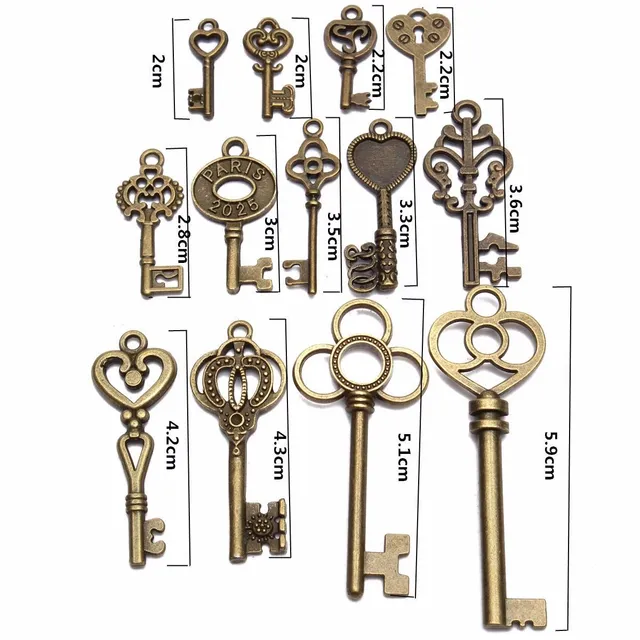 Set of antique bronze keys