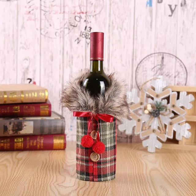 Krásne vrecko na fľašu vína s vianočným motívom Debbie