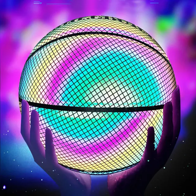 Reflective durable basketball for kids at night games