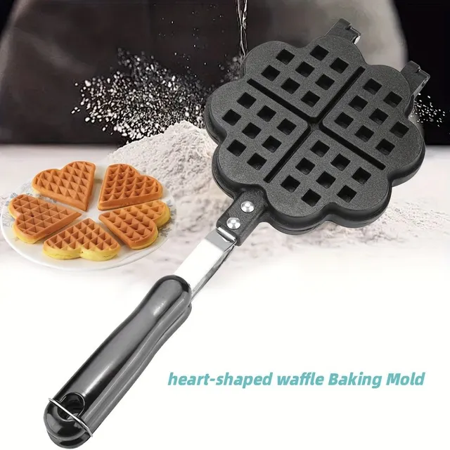 Heart shaped waffle maker - for easy and fun baking waffles, perfect gift for sweet lovers