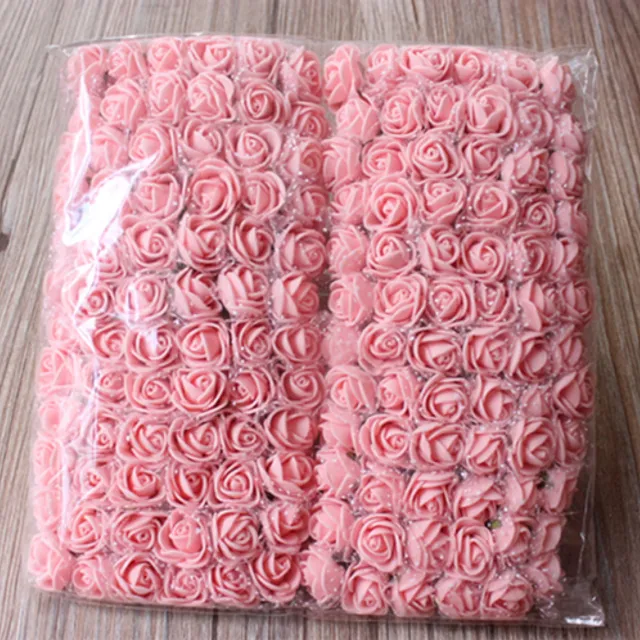 Decorative foam rosettes 144 pieces - 12 colours