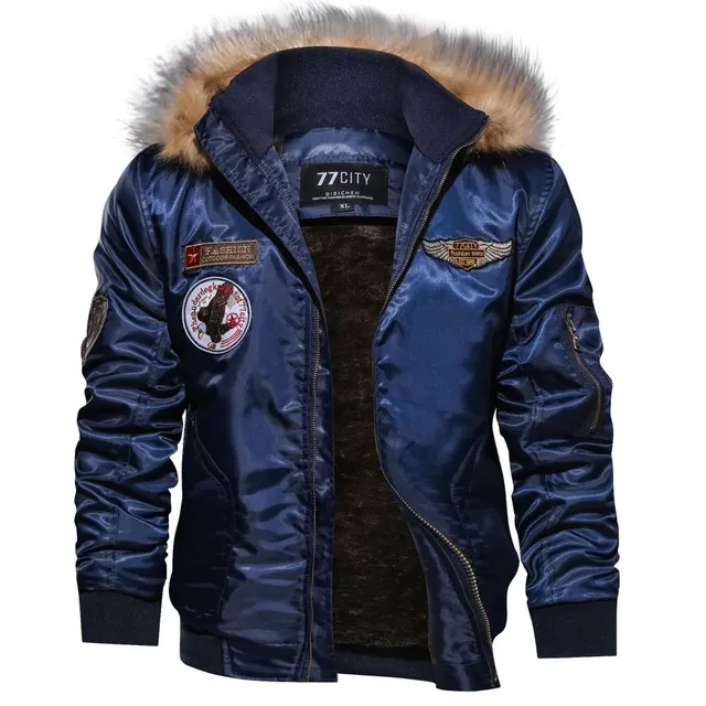 Men's stylish jacket with fur around the hood Rio