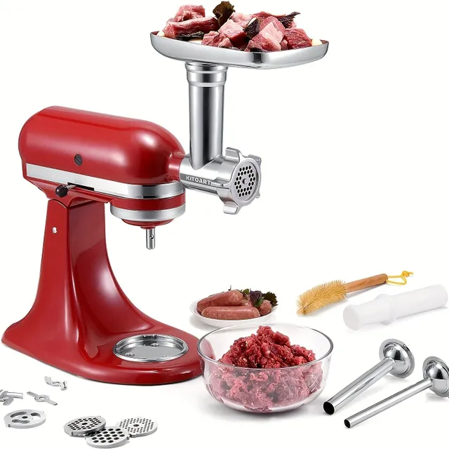 Metal meat grinders KitchenAid with attachment for kitchen robots KitchenAid - Mele meat, fill sausages