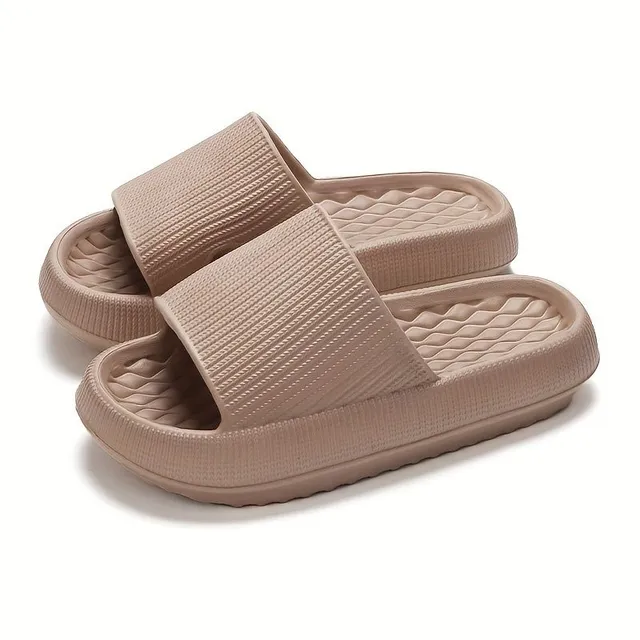 Comfortable slippers for the house and bathrooms with open tip and soft sole