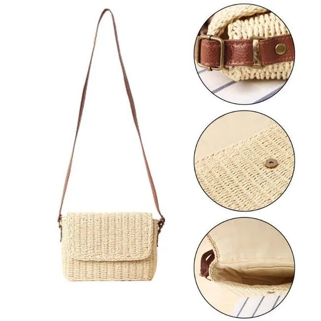 Ladies modern straw handbag