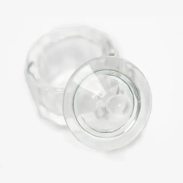 Luxury glass container for acrylic - stylish cut appearance, transparent material