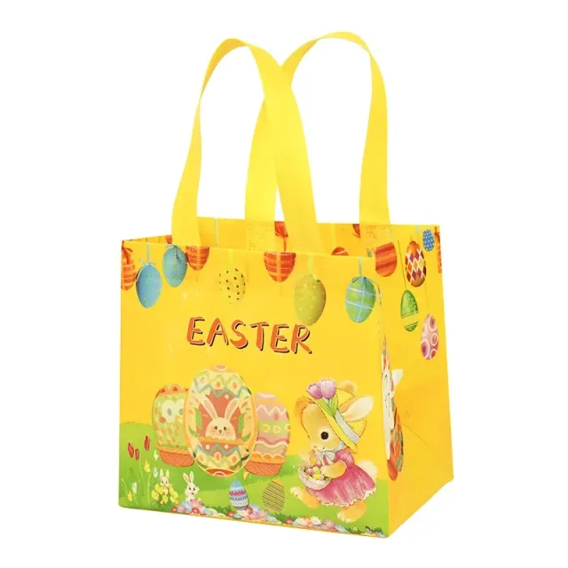 Large-night gift bag made of nonwoven fabric with rabbit motif