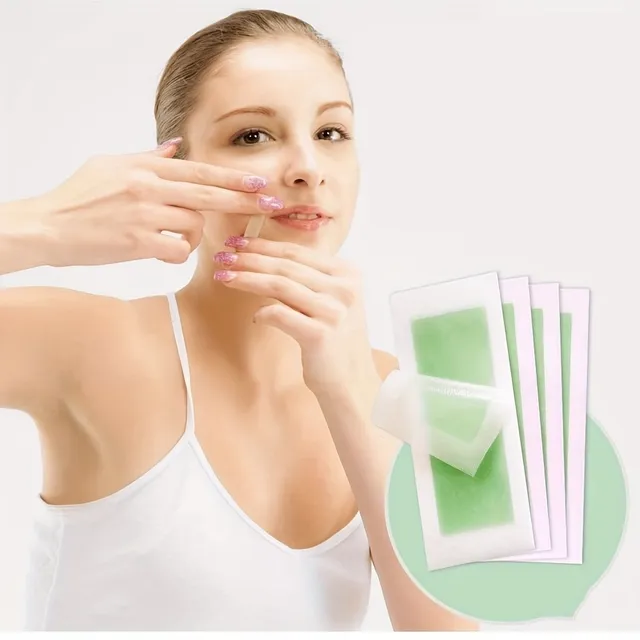 30 pcs of wax depilation strips with honey wax, suitable for hair removal on the face, eyebrows