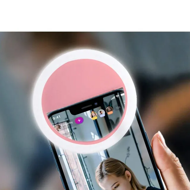 LED selfie kruhový svetelný krúžok pre nabíjanie