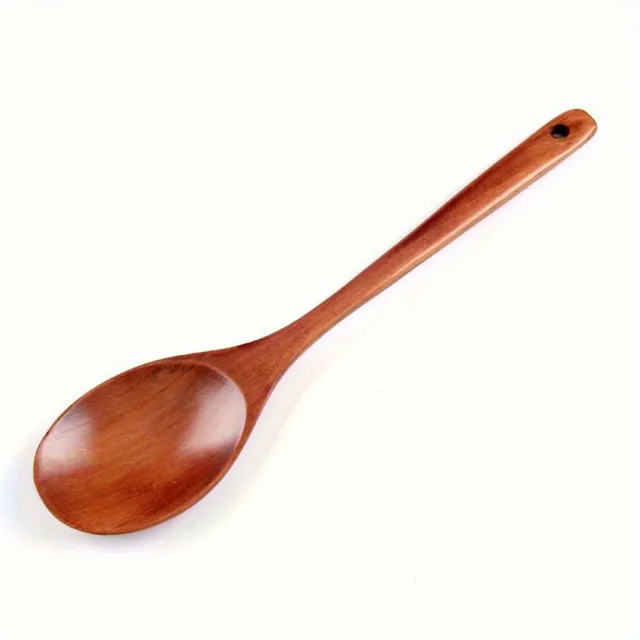 Wooden kitchen spoon with long handle