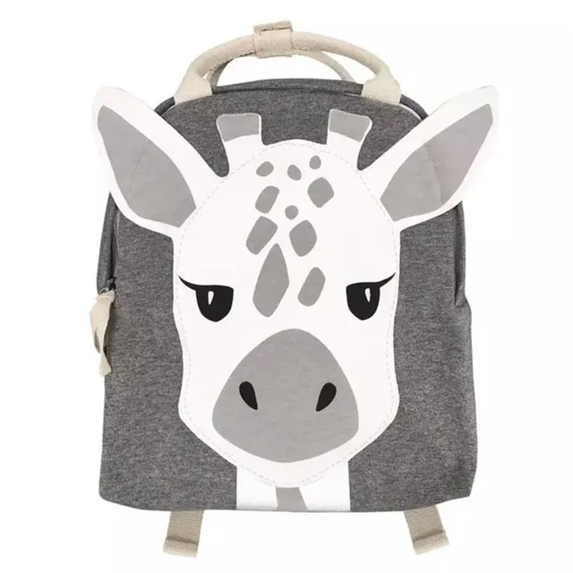 Cute travel fabric baby backpack with animal applique