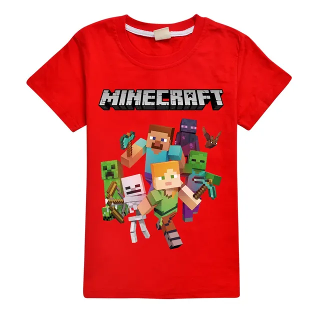 Tricou de bumbac pentru copii cu mâneci scurte Minecraft