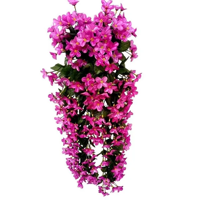 Hanging artificial orchids with silk flowers