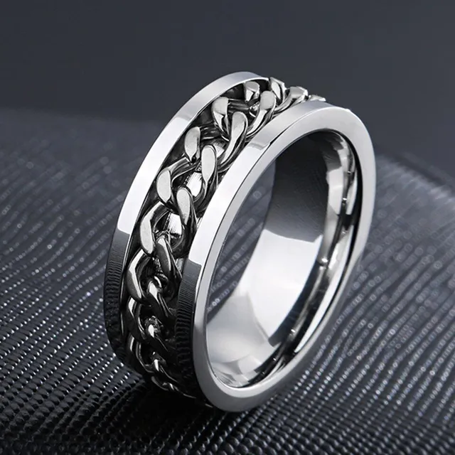 Men's elegant ring - fine pattern