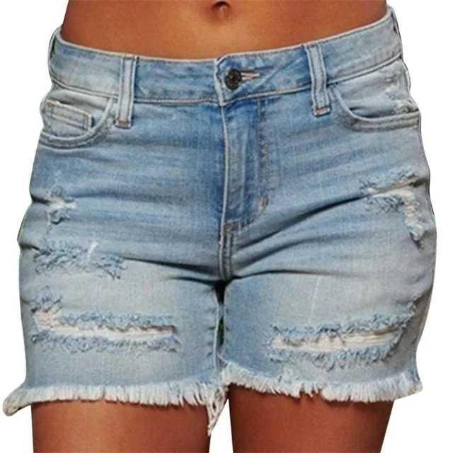 Women's original trends comfortable classic shorts in denim colours with high waist
