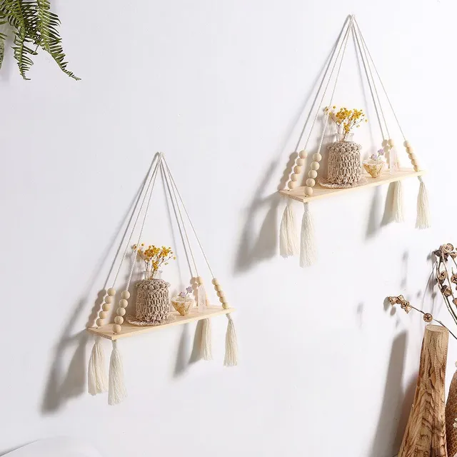 Fashion hanging wooden shelf