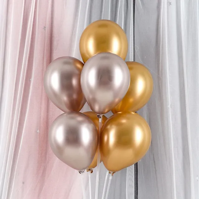 Gold metal latex balloons 12inch as-picture-1