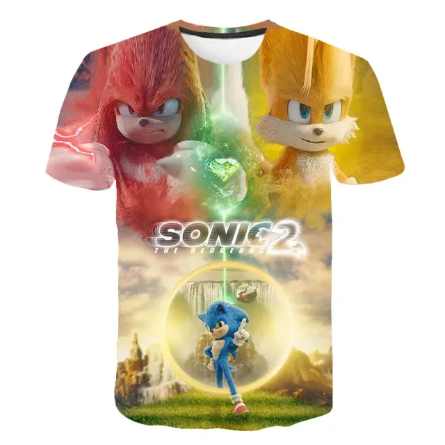 Kinder-T-Shirt bedruckt mit verschiedenen Sonic the Hedgehog-Motiven