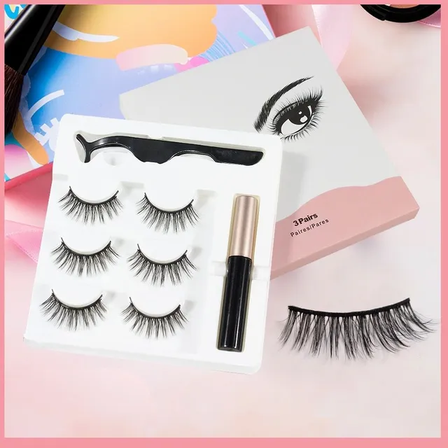 Magnetic eyelashes and eyeliner set