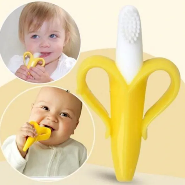Silikonový zubní kartáček ve tvaru banánu