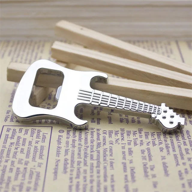 Stainless steel bottle opener in the shape of an electric guitar Aubrey