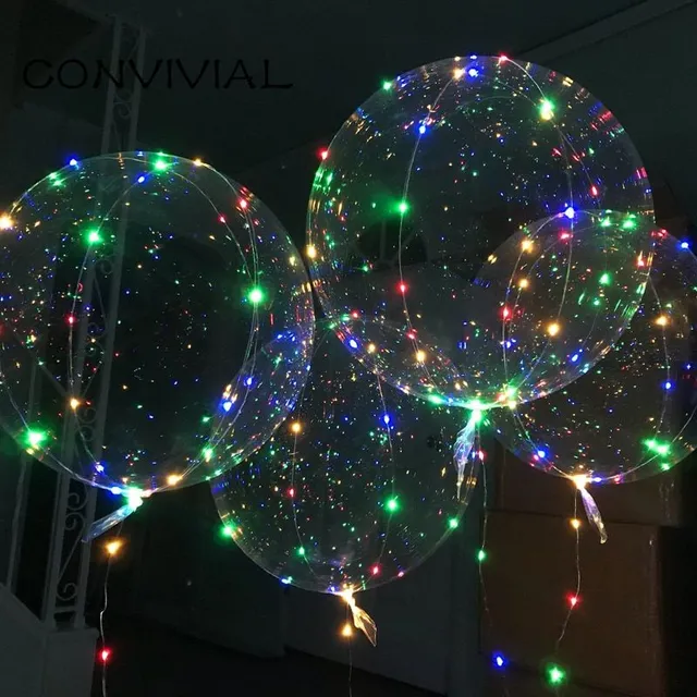 LED svietiaci číry balónik