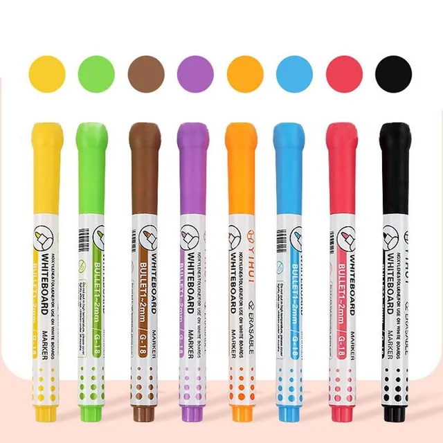 Trends set of single color classic markers on white school board 4 pcs - different colors