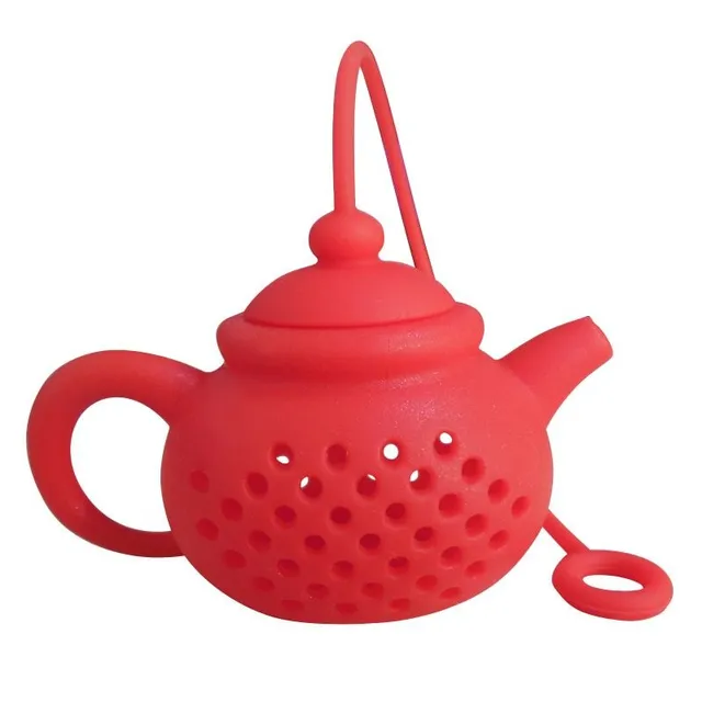 Silicone bag for loose tea in the shape of a teapot