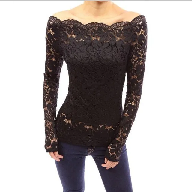 Lace top with long sleeves