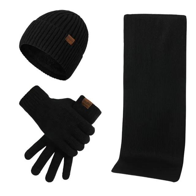 Pánska zimná súprava šálu, čiapky a rukavíc Andrej