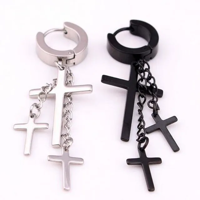 Punk earrings with crosses - 3 colours