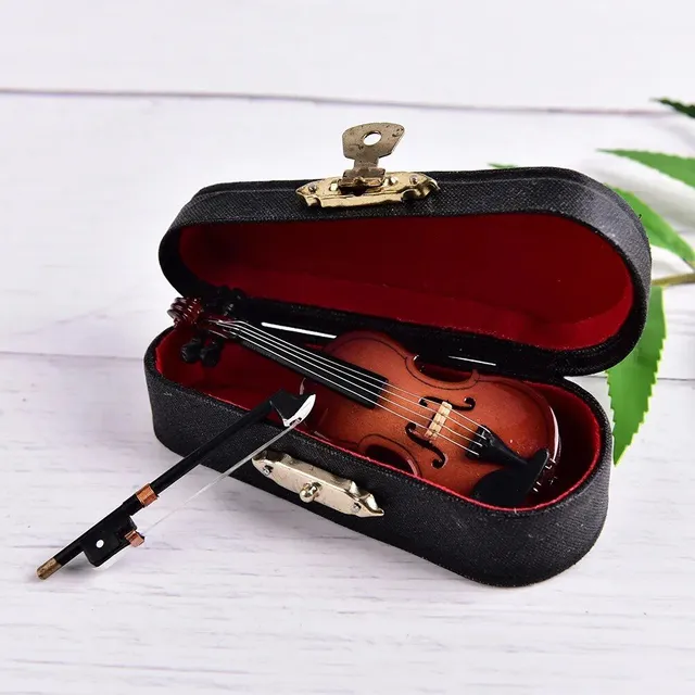 Miniatűr hegedű support stand - Dekoratív fa hangszerek