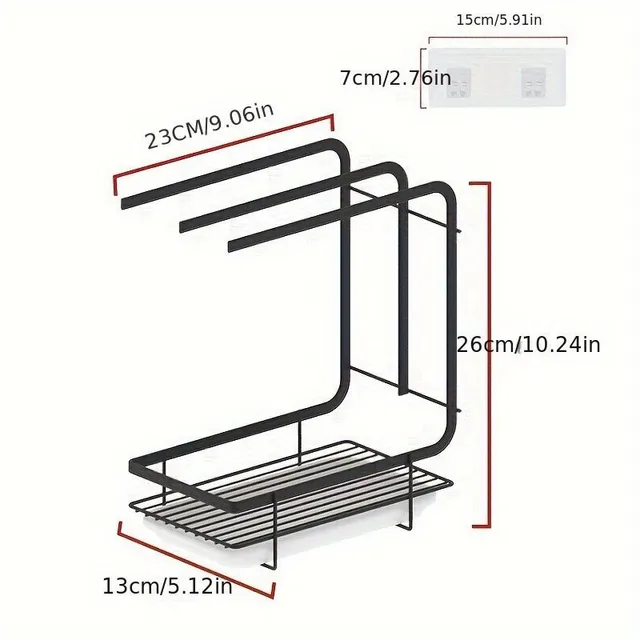 Drip holder for kitchen sponges and rags, stainless steel, on the wall