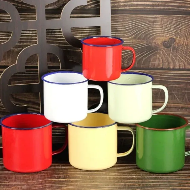 1 pc retro metal camping outdoor cup in various colors