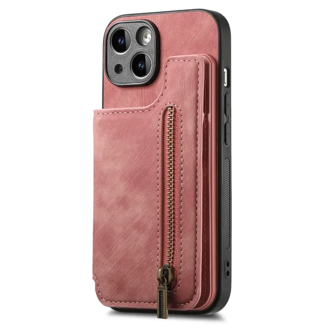 Stylish leather case with zipper pocket for iPhone phones - different colors