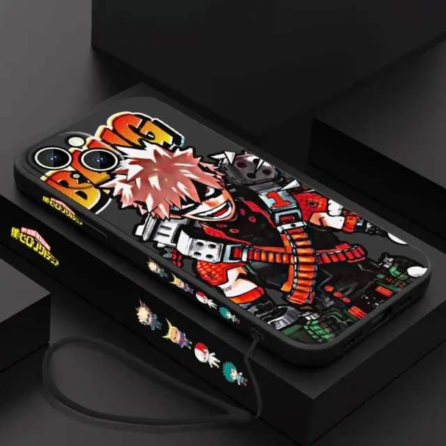 Coque en silicone stylée pour iPhone avec motifs de l'anime My Hero Academia