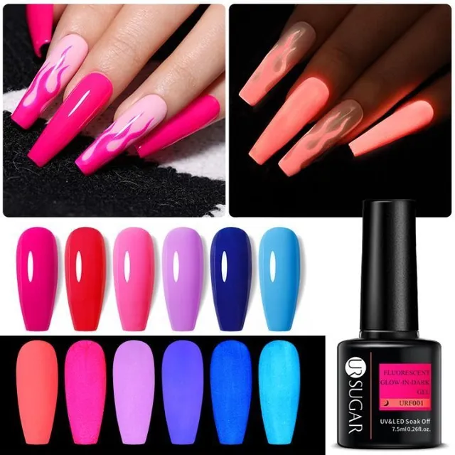 Luxurious in the dark phosphorous color nail polish for UV lamps - several variants of colors