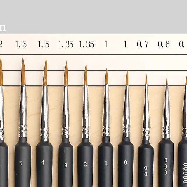 Set of detailed paint brushes