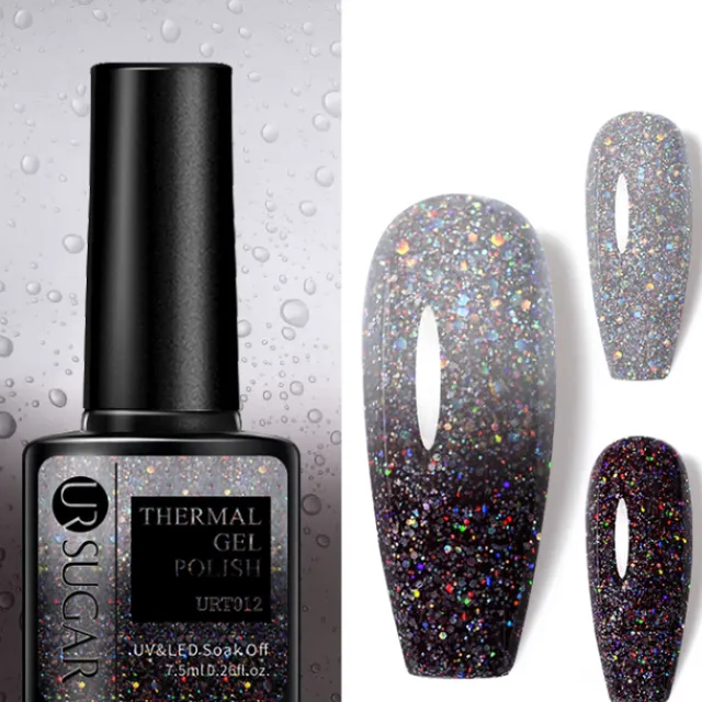 Temperature-responsive glitter gel varnish