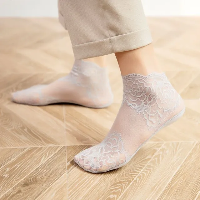 Women's elastic socks with lace