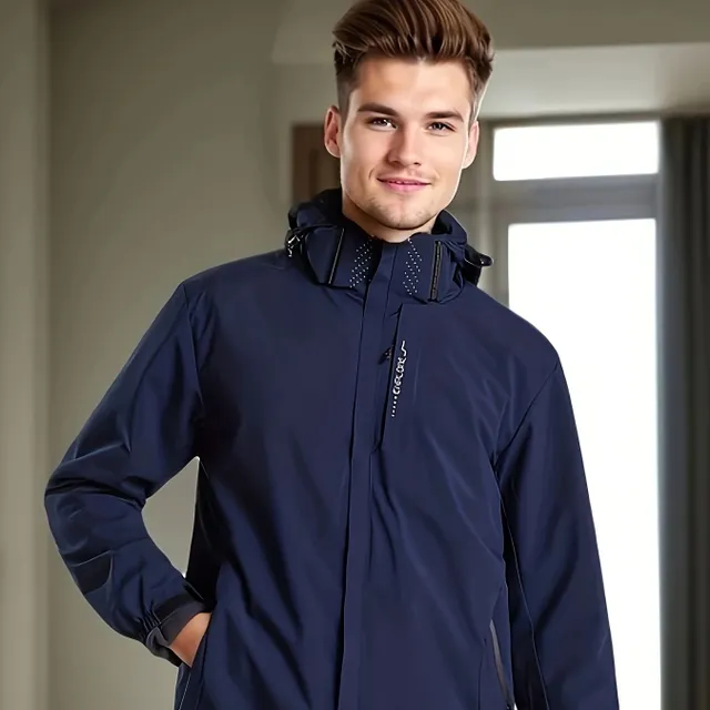 Veste imperméable légère pour homme - capuche et matériau respirant pour activités de plein air