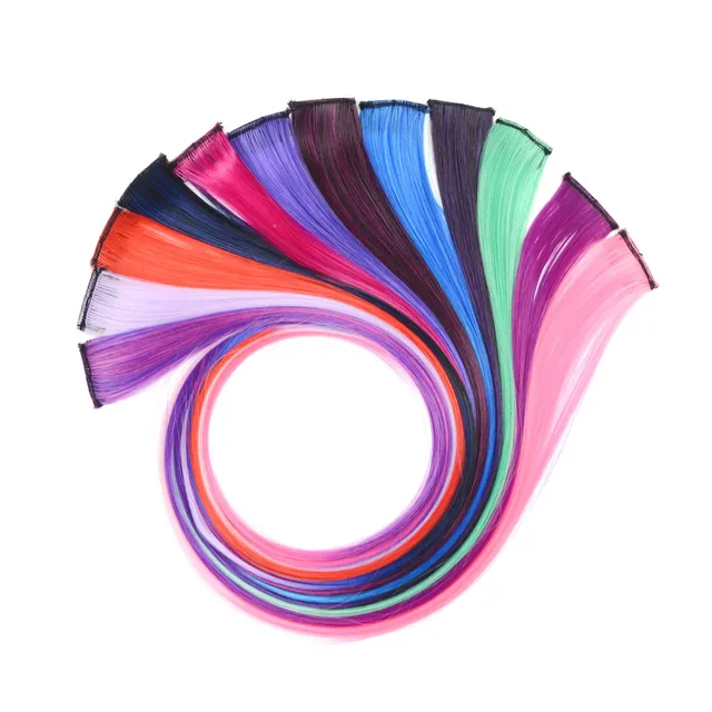 Vlasové clip in pásky 55cm - různé barvy