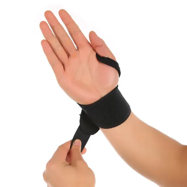 Sports bracelets for wrists made of first-class fabric with hole for thumb and double tightening for wrist support
