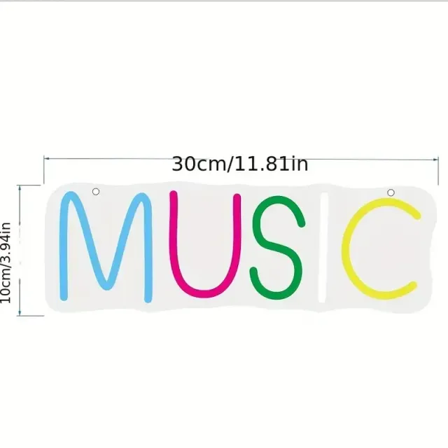 1pc musical LED neon inscription, LED neon light, decorative LED lighting for wedding Birthday celebration Feast Male Cave Bar Bedroom Game room Home Wall decoration