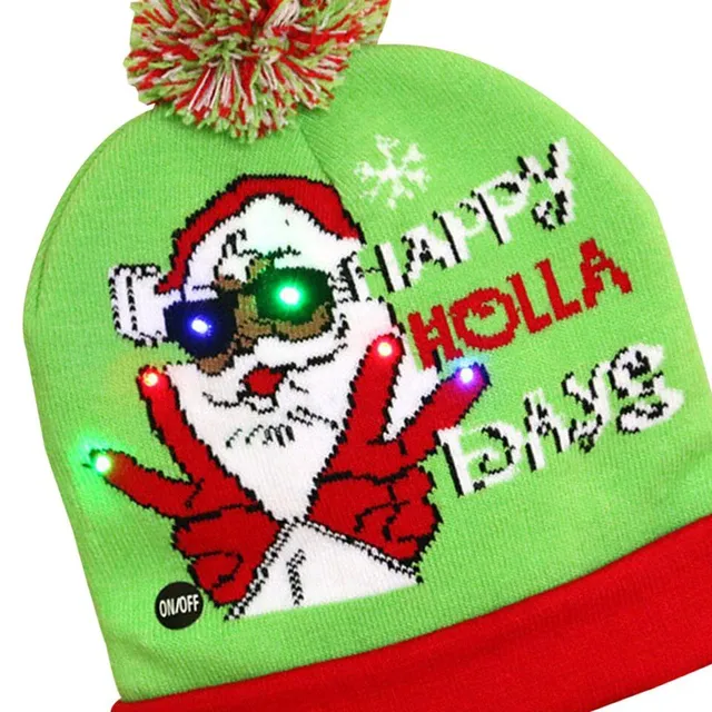 Veselý LED svetelný vianočný klobúk