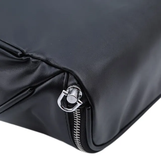 Fashion faux leather shoulder bag for women - black