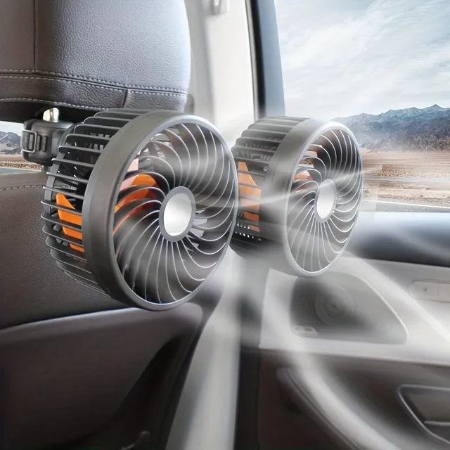5V ventilátor zadné sedadlá do auta USB ventilátor s dvojhlavou Creative pre vnútorné autá s možnosťou nastavenia 120° A 360°-F6207