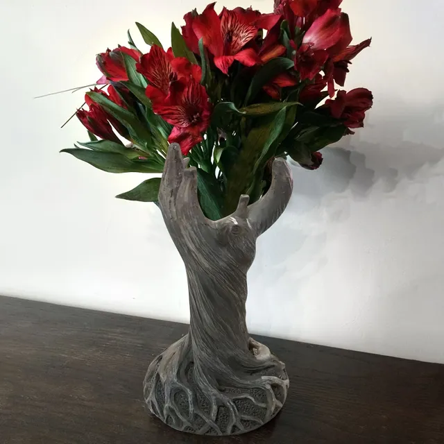 Original Vase from Resin with Forest Nympha - Autumn and Winter Decoration on the House and Table